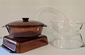 K - Pyrex Fire-King Anchor Hocking Glass Bakeware Set (Lot of 5)