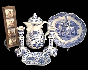 LR - Blue and White Decorative Ceramics Mixed Lot Vienna Woods, Spode Italian, Delft Blue