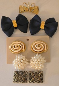LR - Costume Jewelry Shoe Toe Clips & Bow Brooch Mixed Lot