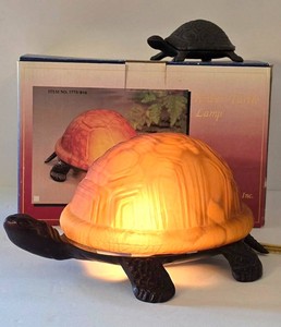 LR - Turtle Lamp With Original Box & Turtle Key Holder