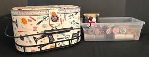 LR - Sewing Box & Thread Container Mixed Lot