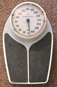 LR - Vintage Bathroom Scale - Health O Meter Big Foot Model 150