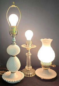 LL-ST - Vintage Hobnail Lamp Mixed Lot - 3 Pieces