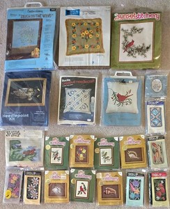 LL-ST - Needlepoint Kits Mixed Lot Bucilla, Jiffy Stitchery, Sunset Stitchery & More