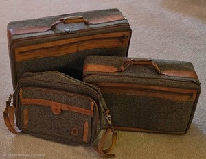 LL-ST - Luggage Set - Vintage Hartmann 3-Piece With Leather Trim