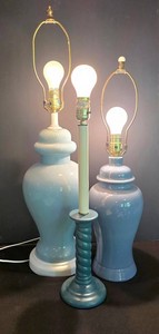 LL-ST - Table Lamps - Set of 3 Blue Ceramic