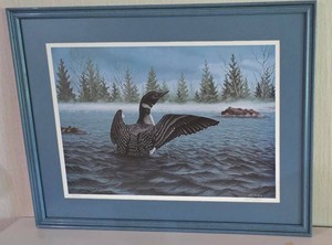 LL-ST - Signed & Numbered Print - Bill Vetruba Framed Loon Artwork