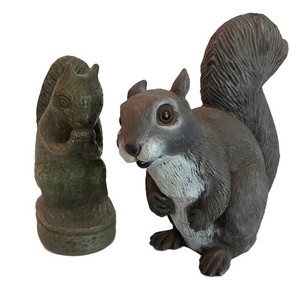 LL-ST - Squirrel Figurines Brass & Artline Resin Mixed Lot