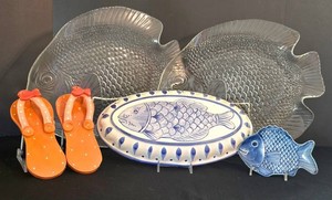 K - Fish Wall Decor & Platters Mixed Lot