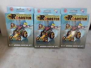 3 Rubberband Roadster Wooden Kits...