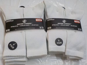 12 pair Wear Proof White Athletic S...