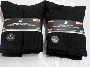 12 pair Wear Proof Black Athletic S...