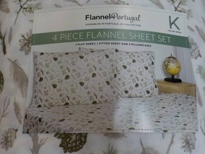 4 piece Flannel Sheet Set King Size...