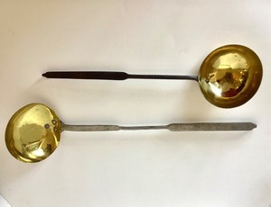 Pair of Antique Brass and Iron ladles
