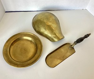 Trio of Antique Brass Objects