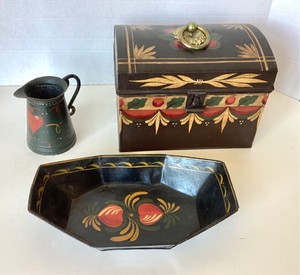Trio of Antique and Vintage Toleware