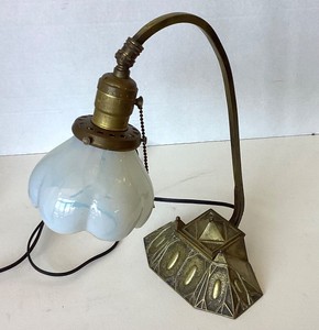 Art Deco Desk Lamp With Inkwell
