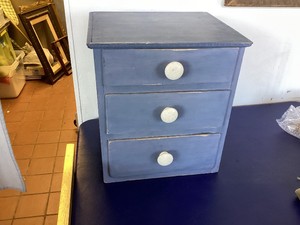 Vintage Blue Painted Small Chest