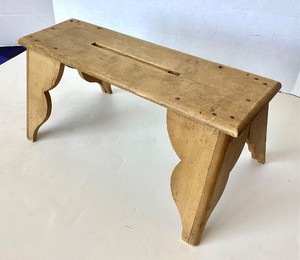 Vintage Pine Cutout Footstool