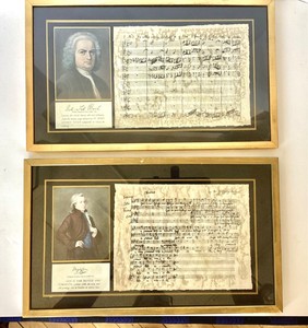 Pair of Musical Score Portrait Prints