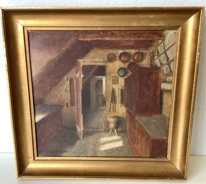Charming Antique Oil on Canvas