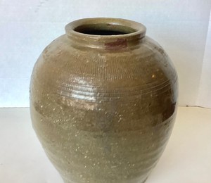 Antique Glazed Chinese Martaban Stoneware Jar #1