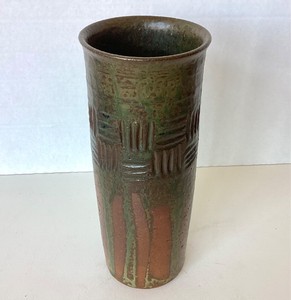 Vintage Studio Pottery Cylinder Vase