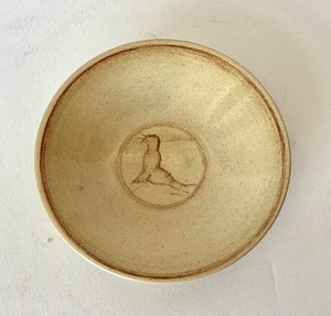 Studio Pottery Dish with Seal Motif