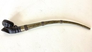 Antique Burmese Nickel Silver Opium Pipe