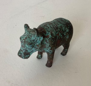 Small Vintage Chinese () Copper or Bronze Bull Figure