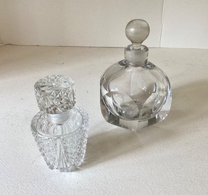 Vintage Pair of Crystal Perfume Bottles