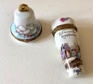 Pair of Limoges Porcelain Etui