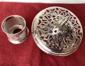 Vintage Silverplate Centerpiece  Flower Arranger  Bottle Caddy