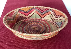 Vintage Hand Woven SW Native Design Thread Basket
