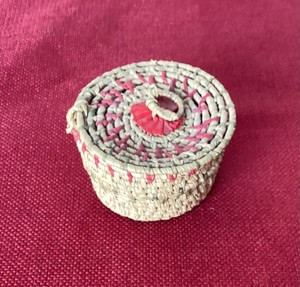 Vintage Petite Coiled Sewing Basket
