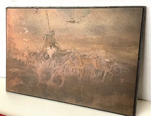 Vintage Etched Copper Print Plate
