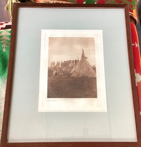 Antique Edward Curtis Photogravure A Cree Camp (1926)