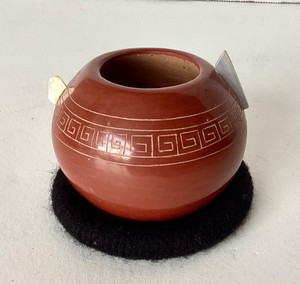 SW Native Pottery Inset with Turquoise and Abalone