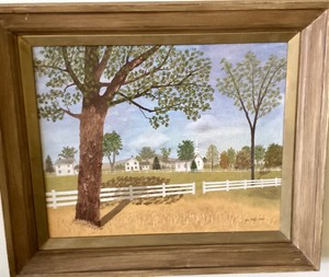 Vintage Primative Oil on Canvas