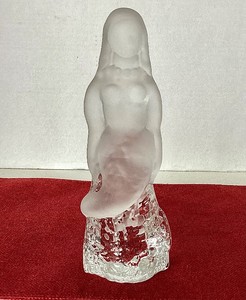 Mid Century Satin Glass Mermaid Sculpture