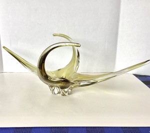 Mid Century Chalet Stretch Glass Centerpiece Bowl