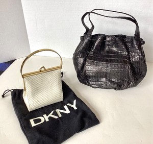 Vintage Crocodile Purse (Nancy Gonzales)  Small Snakeskin Evening Bag (DKNY)
