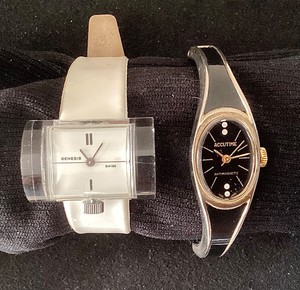 Vintage Genesis Acrylic Lucite Watch  Vintage Accutime Watch