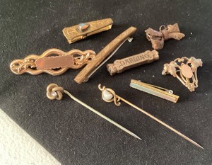 Group of 9 Antique Pins