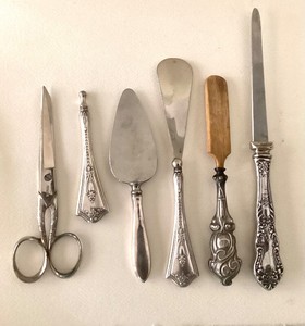 Group of 6 Assorted Utensils With Sterling Silver Handles