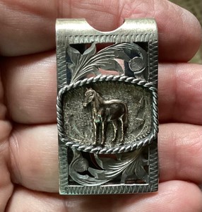 Vogt Silversmith  Taxco 10K Gold and Sterling Money Clip
