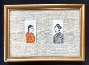 Framed Pair of Vintage Mughal Style Miniature Paintings