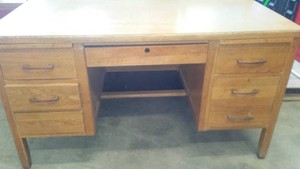 Wood Podium, Desk, Shelves and More.