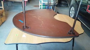 Assorted Laminate Tables (2) and Storage Bin Unit.