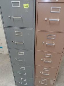 5 Drawer File Cabinet (2). GrayBeige Unlocked